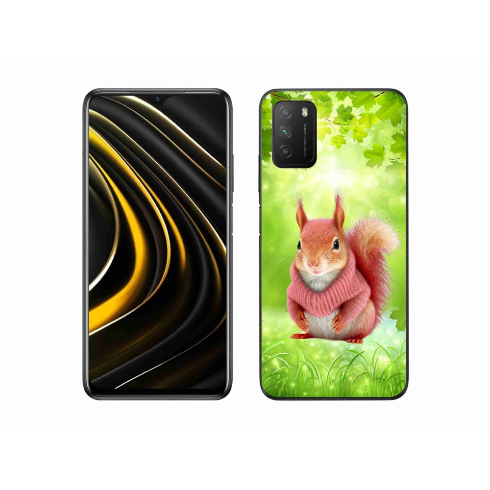 Gélový kryt mmCase na Xiaomi Poco M3 - veverička vo svetri