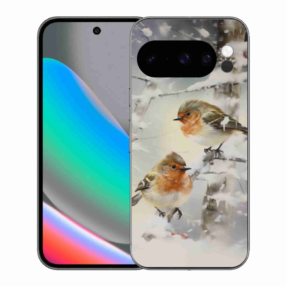 Gélový kryt mmCase na Google Pixel 10 Pro - vtáčiky v zime