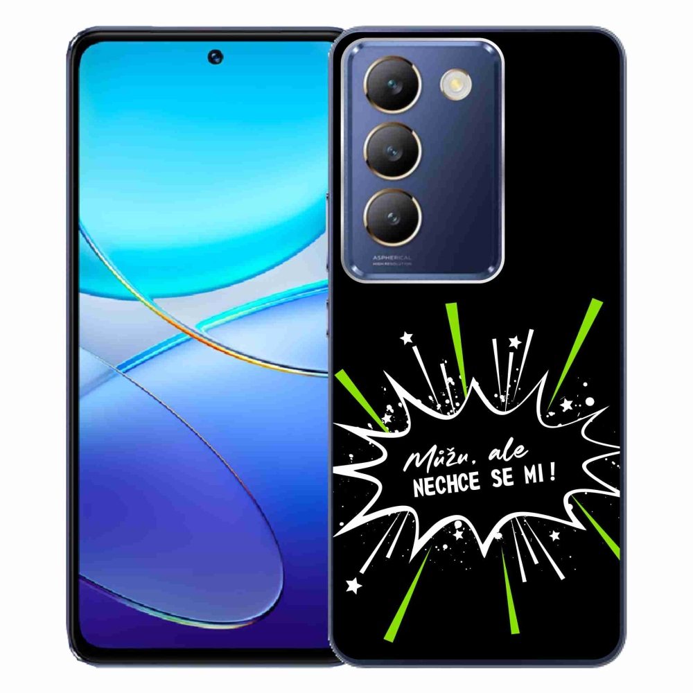 Gélový kryt mmCase na Vivo V40 SE 4G/5G - vtipný text 11 čierne pozadie