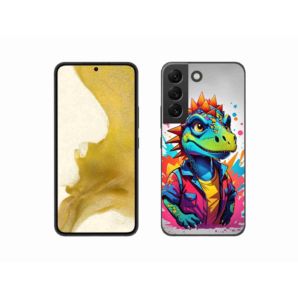 Gélový kryt mmCase na Samsung Galaxy S22 5G - farebný dinosaurus