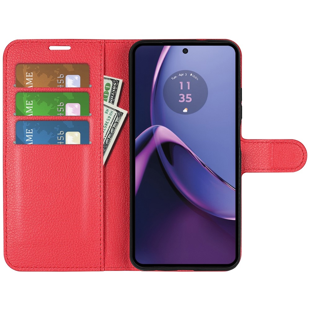 Litchi knižkové púzdro na Motorola Moto G84 5G - červené