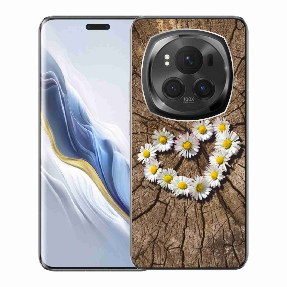 Gélový kryt mmCase na Honor Magic 6 Pro 5G - srdce z margaréty