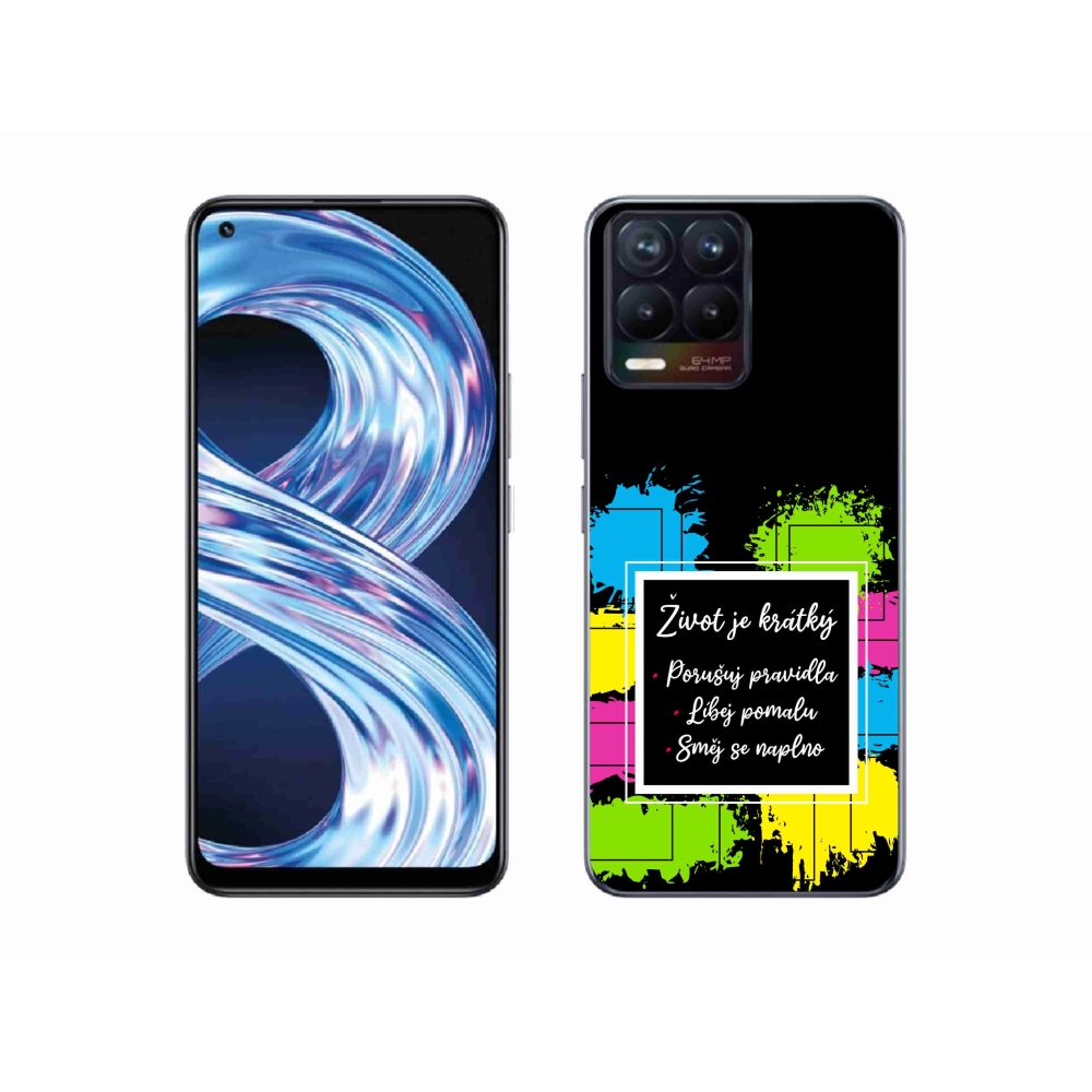 Gélový kryt mmCase na Realme 8 4G - citát 5 čierne pozadie