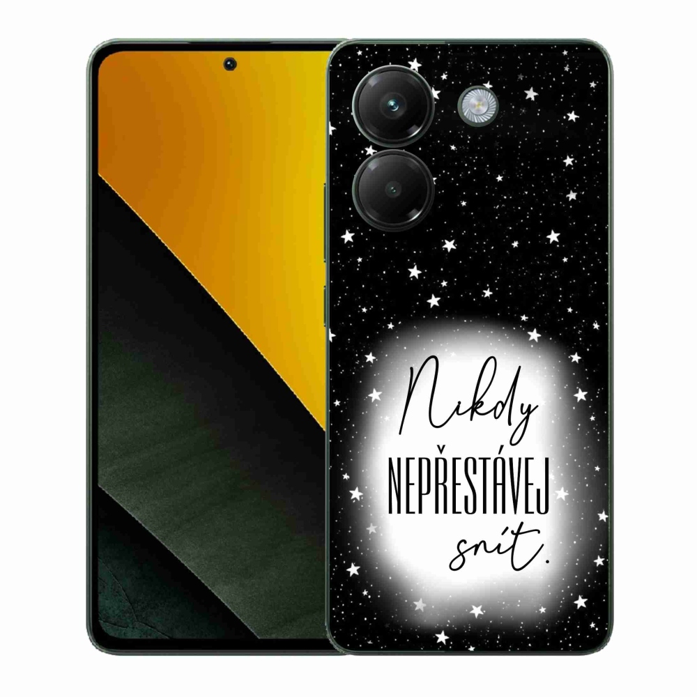 Gélový kryt mmCase na Xiaomi Poco M7 Pro 5G - citát 1 bieločierne pozadie