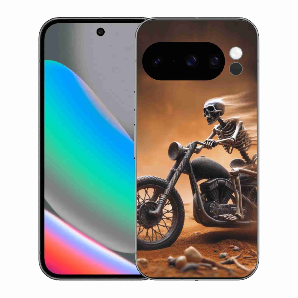 Gélový kryt mmCase na Google Pixel 10 Pro - kostra na motorke