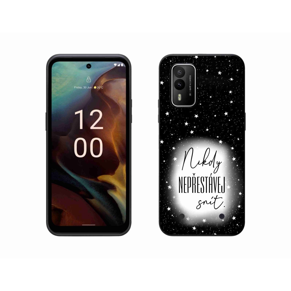 Gélový kryt mmCase na Nokia XR21 - citát 1 bieločierne pozadie