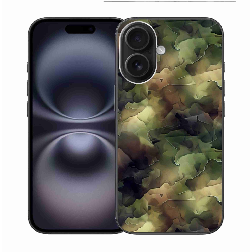 Gélový kryt mmCase na iPhone 16 - maskáčový vzor 10