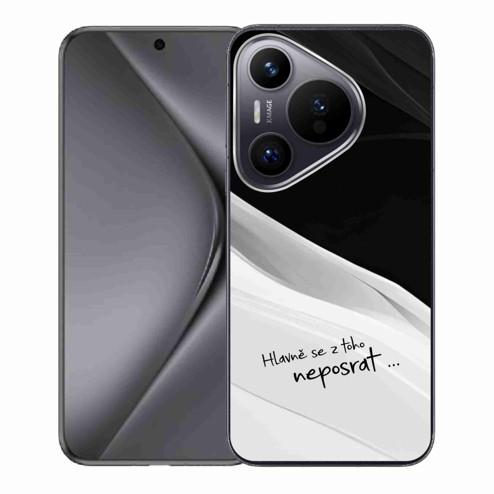 Gélový kryt mmCase na Huawei Pura 70 - vtipný text 13 bieločierne pozadie