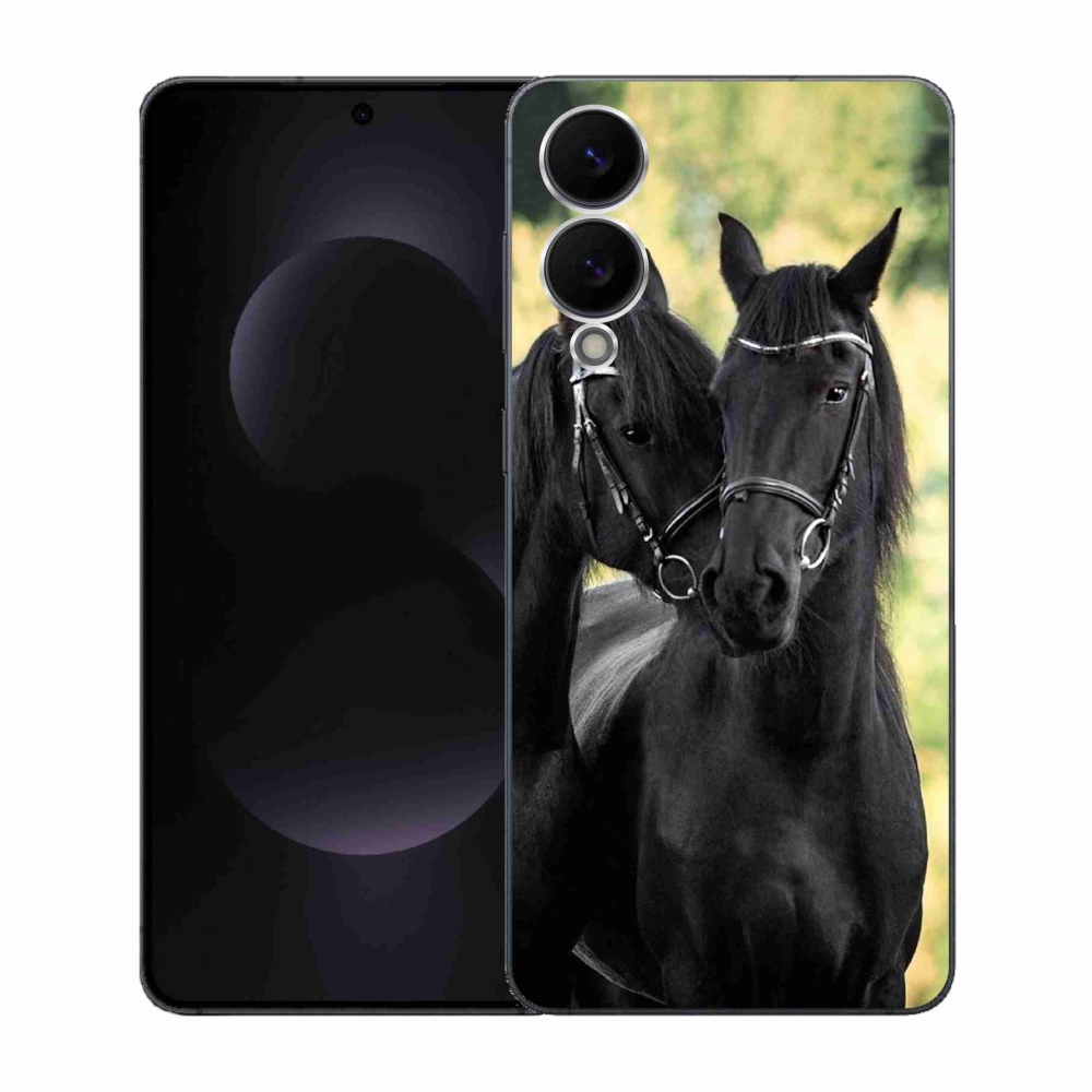 Gélový kryt mmCase na Samsung Galaxy S25 Edge - dva čierne kone