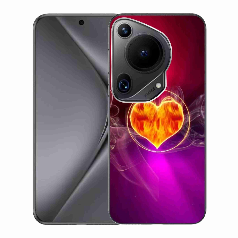 Gélový kryt mmCase na Huawei Pura 70 Ultra - ohnivé srdce
