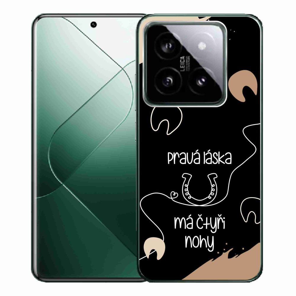 Gélový kryt mmCase na Xiaomi 14 Pro - konský motív čierne pozadie