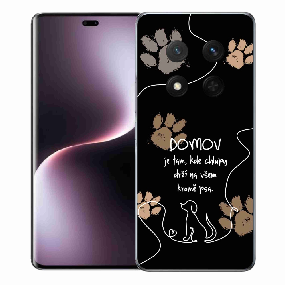 Gélový kryt mmCase na Honor Magic 7 Lite 5G - psí motív čierne pozadie