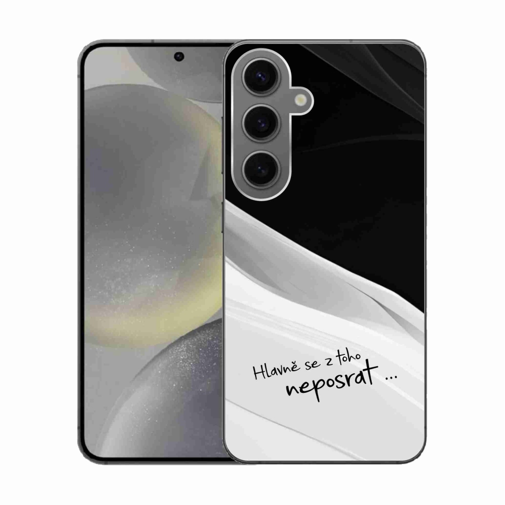Gélový kryt mmCase na Samsung Galaxy S24 - vtipný text 13 bieločierne pozadie