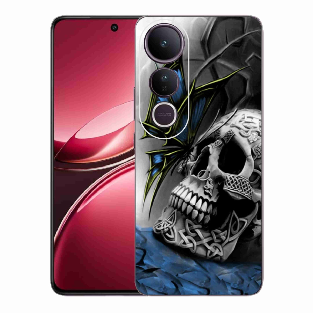 Gélový kryt mmCase na Vivo V50 Lite 4G/5G - motýľ a lebka