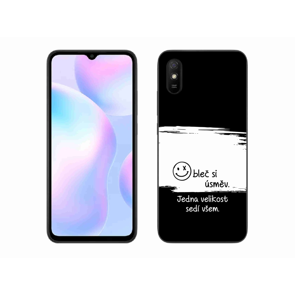 Gélový kryt mmCase na Xiaomi Redmi 9AT - vtipný text 8 bieločierne pozadie
