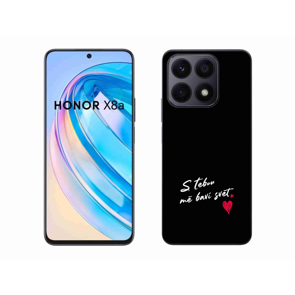 Gélový kryt mmCase na Honor X8a - zamilovaný text 1 čierne pozadie