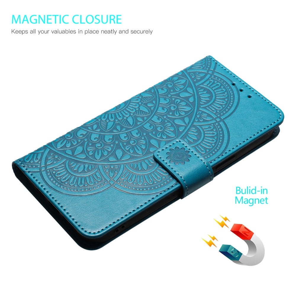 Mandala knižkové púzdro na Xiaomi Redmi 13C 5G - modré