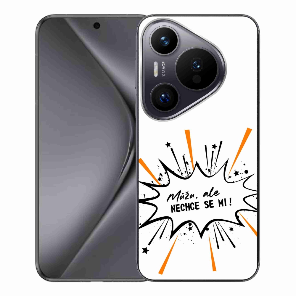 Gélový kryt mmCase na Huawei Pura 70 Pro - vtipný text 11 biele pozadie