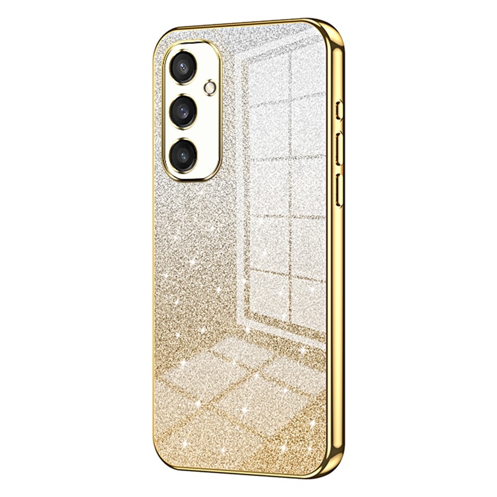 Cut gélový trblietavý obal na Samsung Galaxy S25 - zlatý