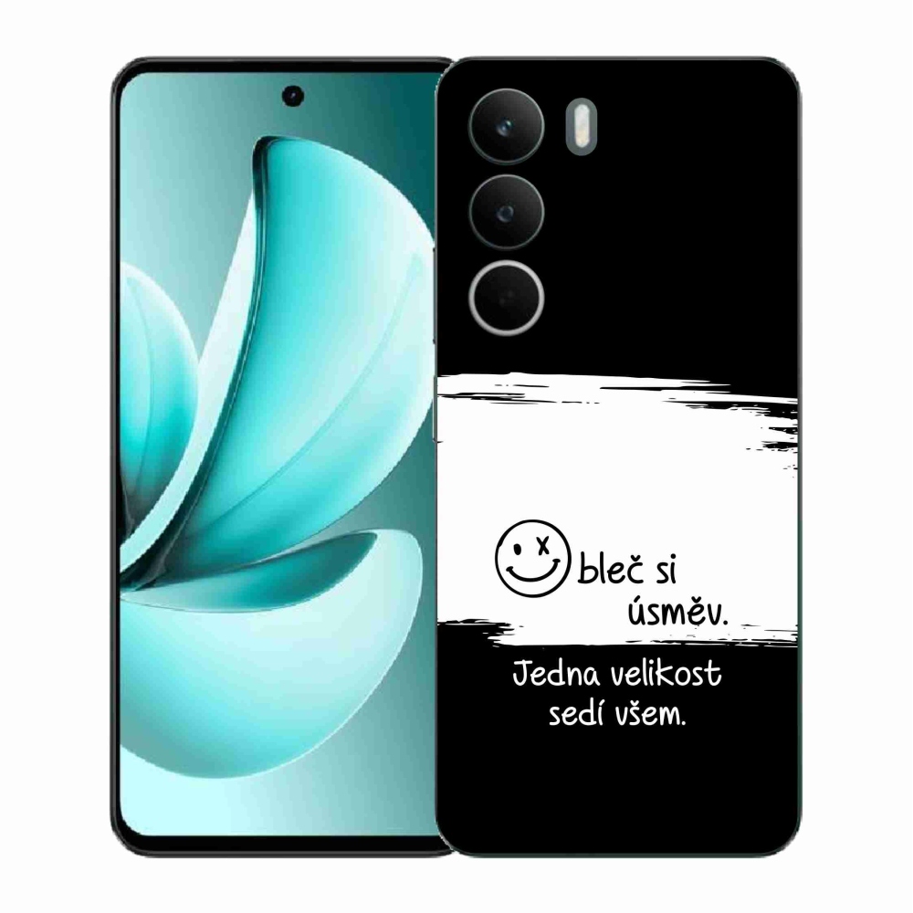 Gélový kryt mmCase na Realme C71 - vtipný text 8 bieločierne pozadie