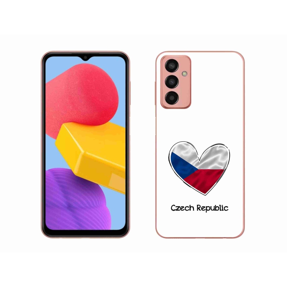 Gélový kryt mmCase na Samsung Galaxy M13 - vlajka srdca biele pozadie