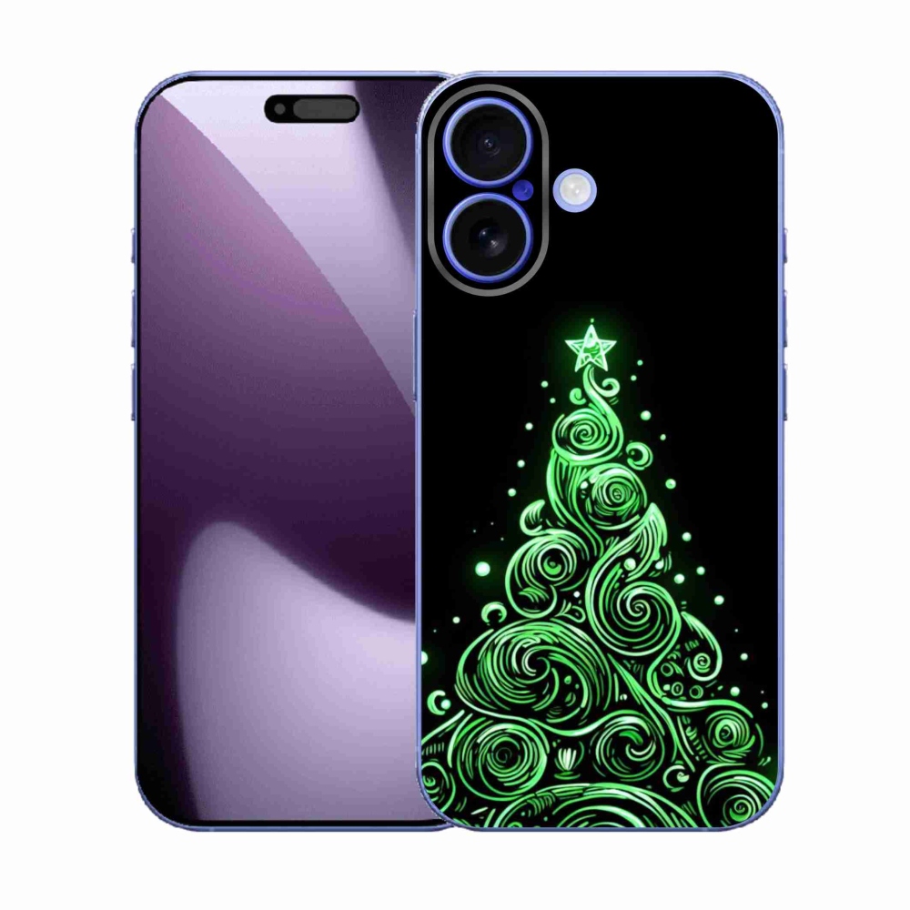 Gélový kryt mmCase na iPhone 17 - neónový vianočný stromček 3