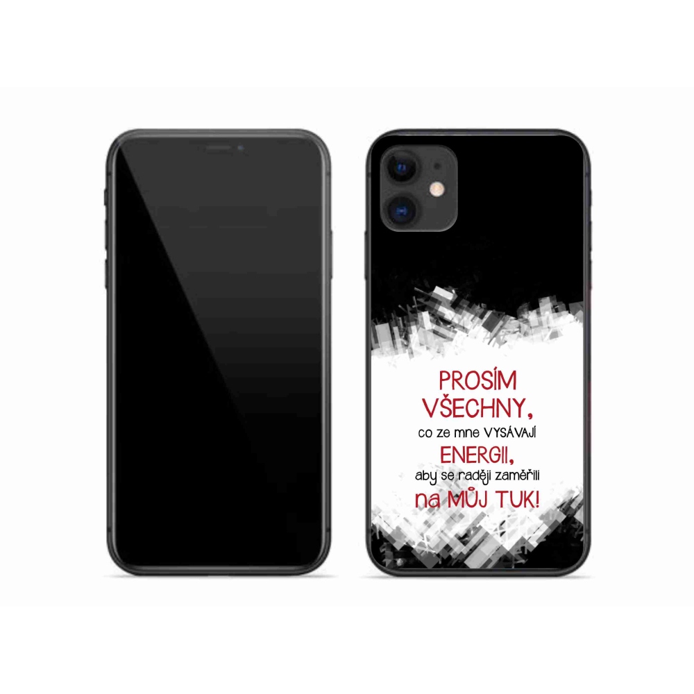 Gélový kryt mmCase na iPhone 11 - vtipný text 1 červený
