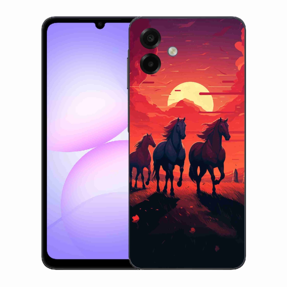 Gélový kryt mmCase na Samsung Galaxy A07 4G - kone a západ slnka