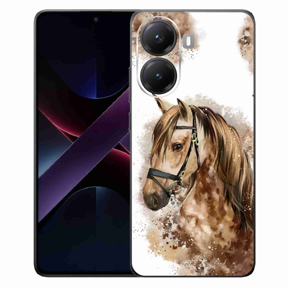 Gélový kryt mmCase na Xiaomi Poco X7 Pro 5G - hnedý kreslený kôň
