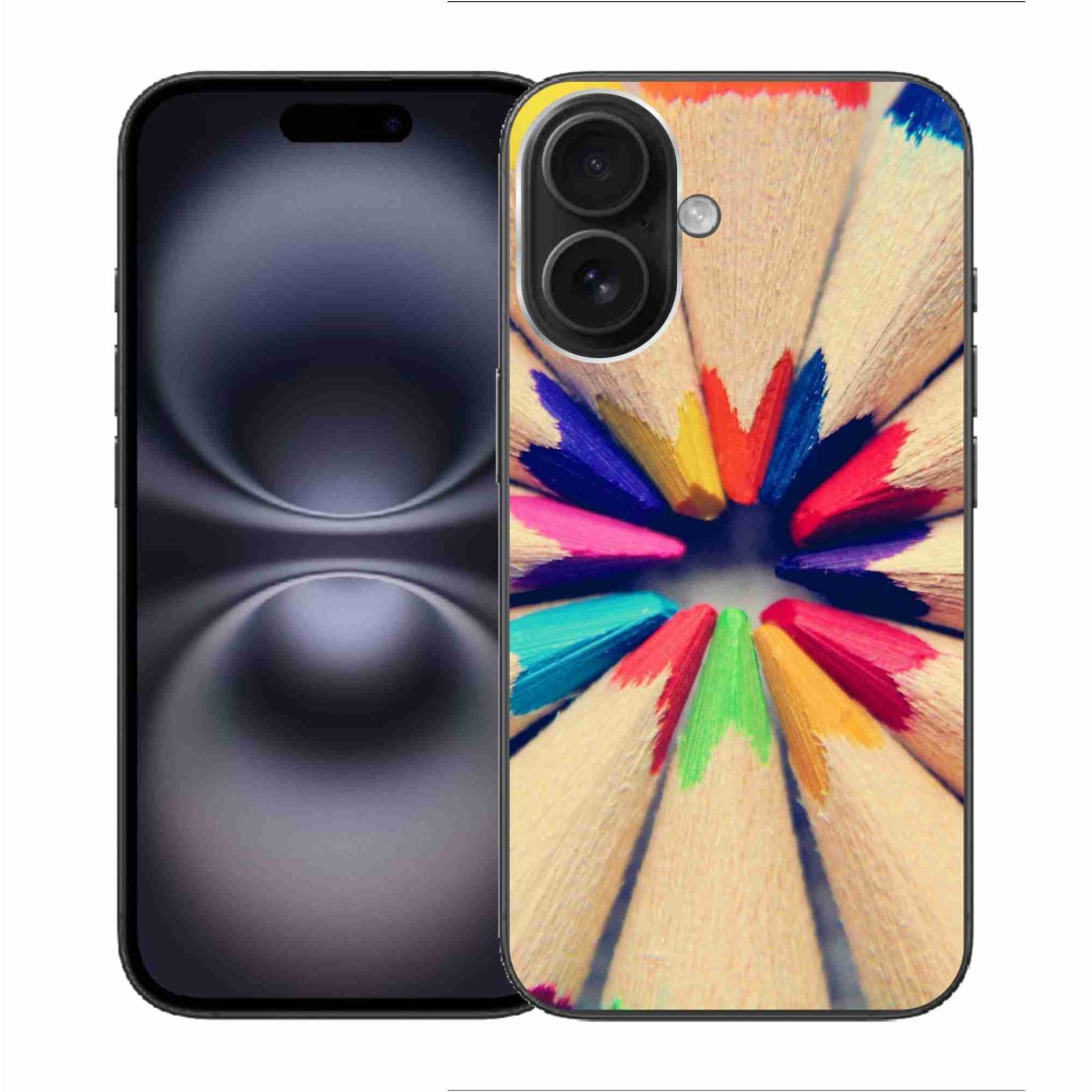 Gélový kryt mmCase na iPhone 16 - pastelky