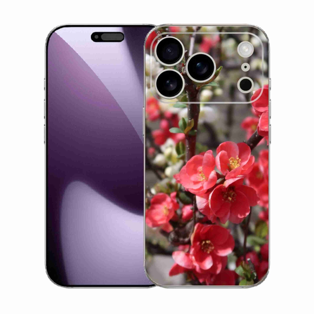 Gélový kryt mmCase na iPhone 17 Pro - červené kvety