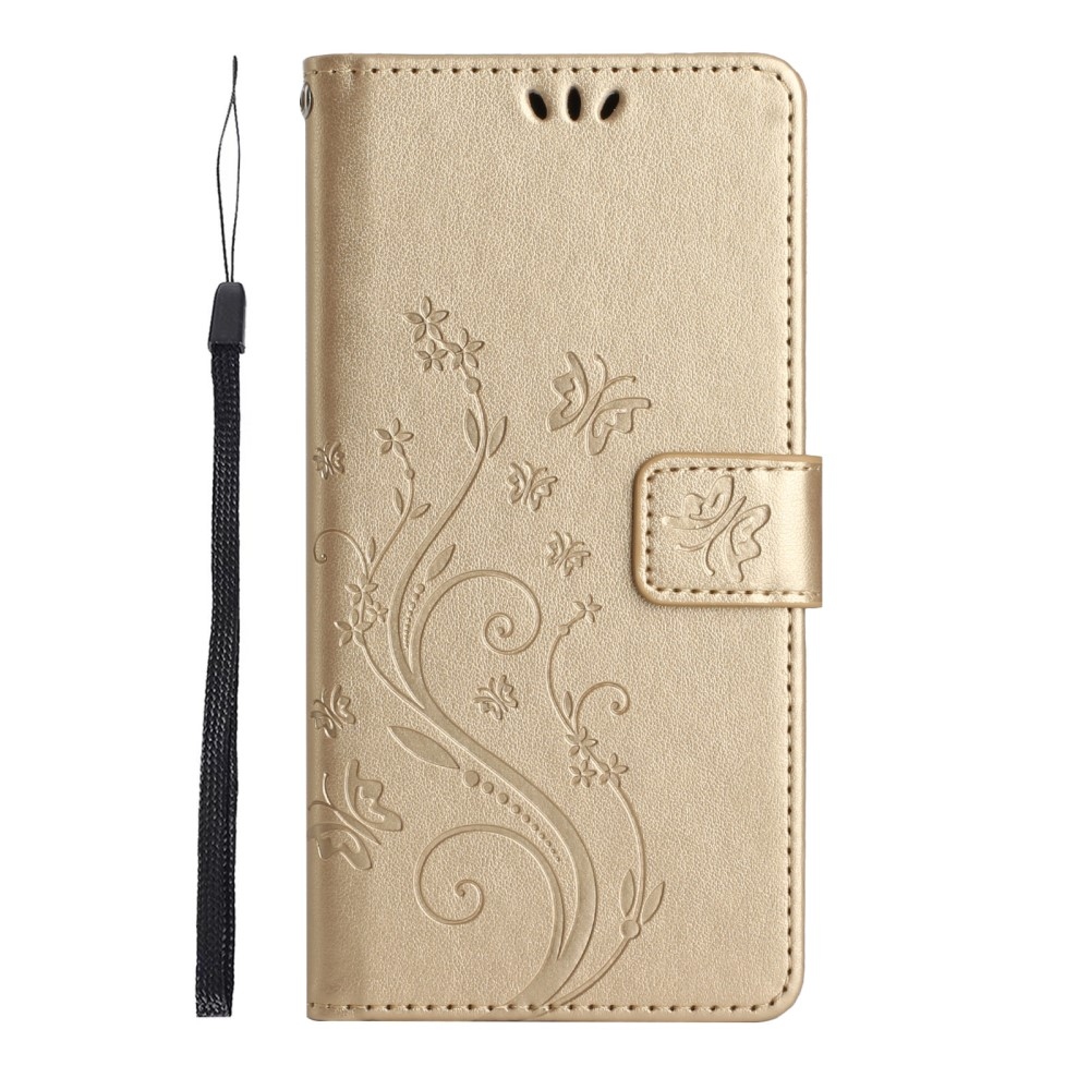 Flowers knižkové púzdro na Samsung Galaxy A06 4G - zlaté