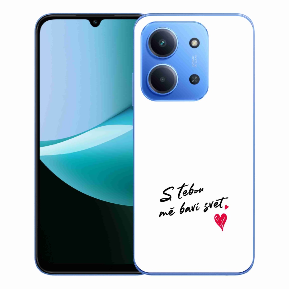 Gélový kryt mmCase na Xiaomi Redmi 15C 4G/5G (173mm) - zamilovaný text 1 biele pozadie
