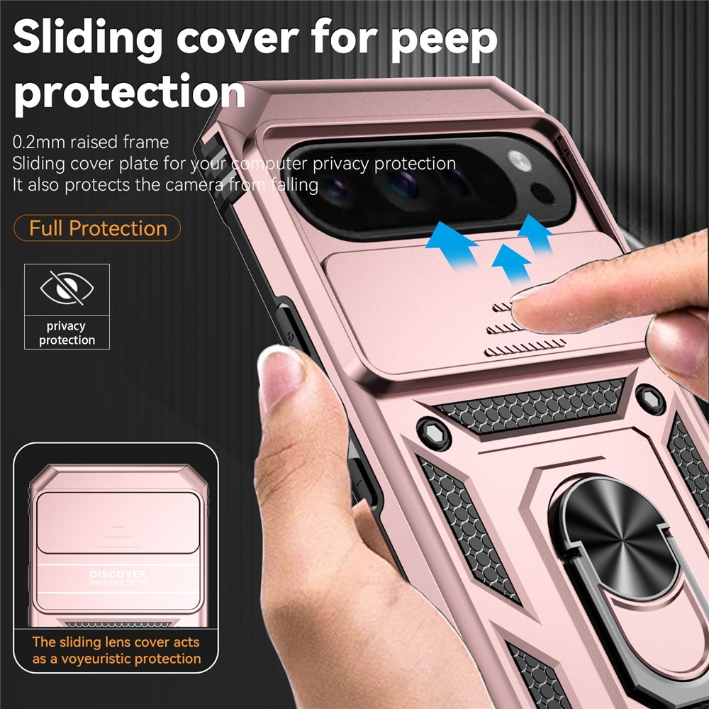 Ring odolný kryt na Google Pixel 10 Pro XL/Pixel 9 Pro XL - ružovozlatý