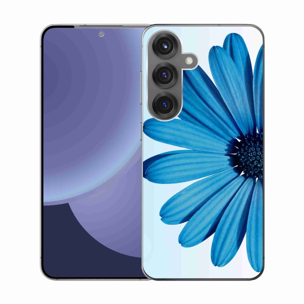 Gélový kryt mmCase na Samsung Galaxy S25 - modrá margaréta