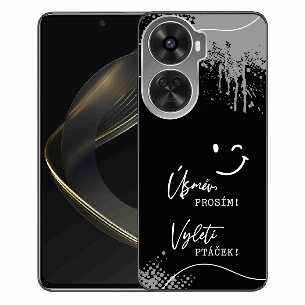 Gélový kryt mmCase na Huawei Nova 12 SE - vtipný text 4 čierne pozadie