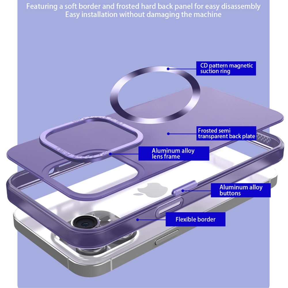Rubber gélový obal s podporou MagSafe na iPhone 15 Pro - fialový