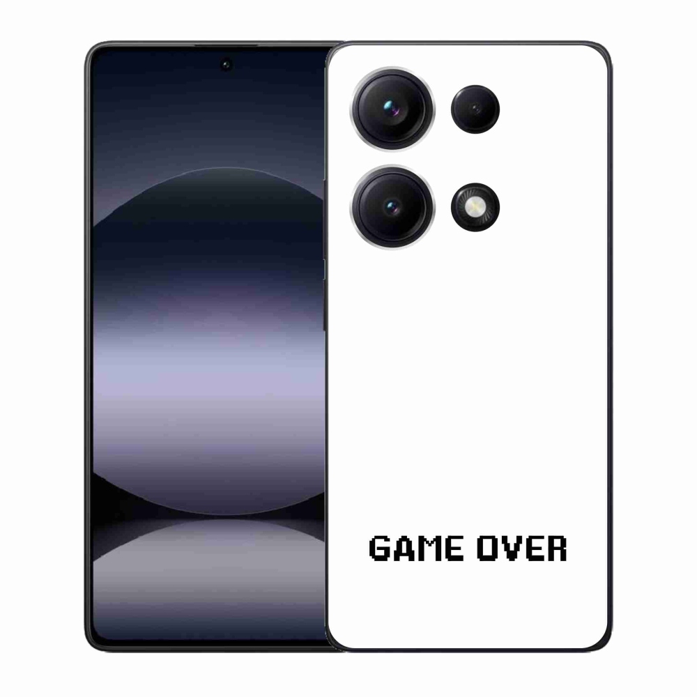 Gélový kryt mmCase na Xiaomi Redmi Note 14S - game over biele pozadie