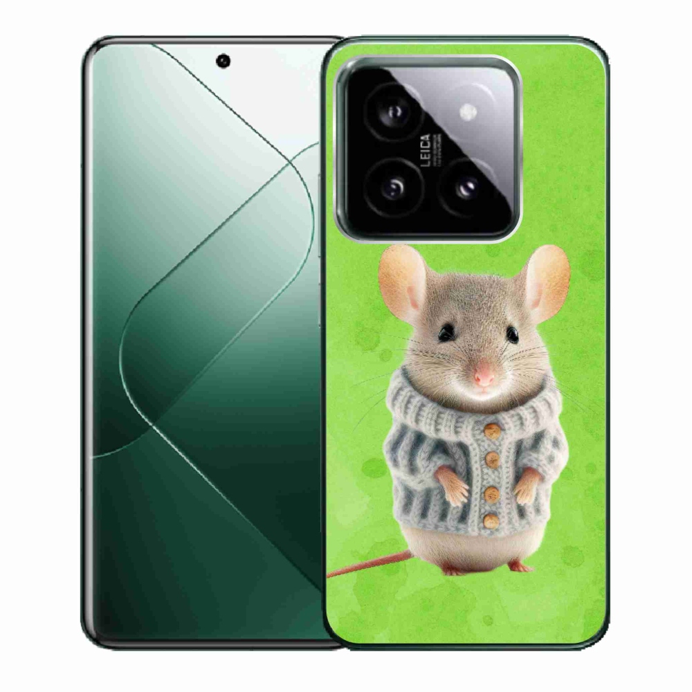 Gélový kryt mmCase na Xiaomi 14 - myška vo svetri