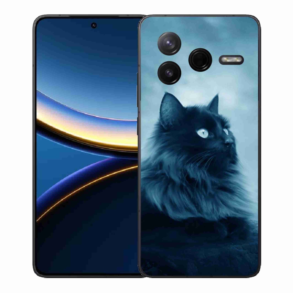 Gélový kryt mmCase na Xiaomi Poco F7 Pro - čierna mačka 1