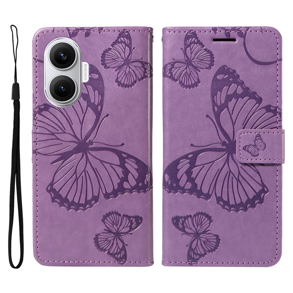 Big Butterfly knižkové púzdro na Xiaomi Poco F7 5G - fialové