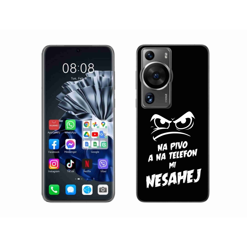Gélový kryt mmCase na Huawei P60 Pro - pivný motív 2 čierne pozadie