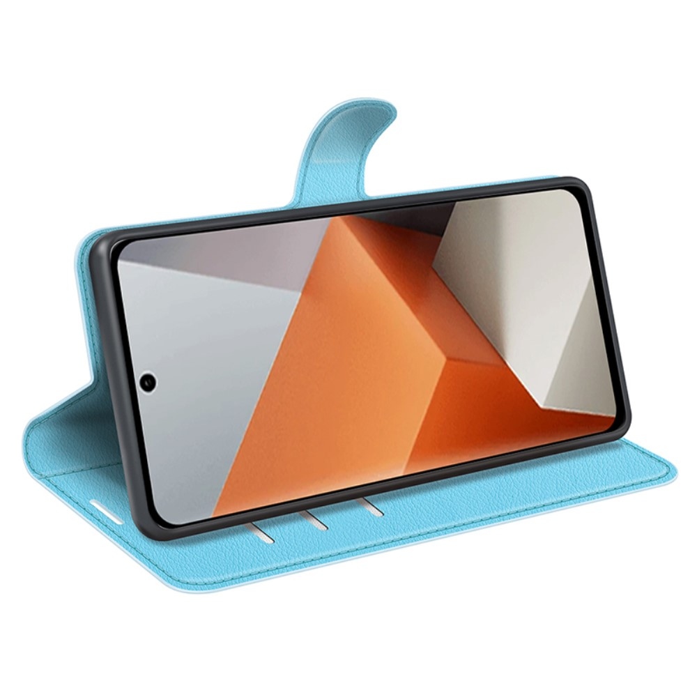 Litchi knižkové púzdro na Xiaomi Redmi Note 13 Pro+ 5G - modré