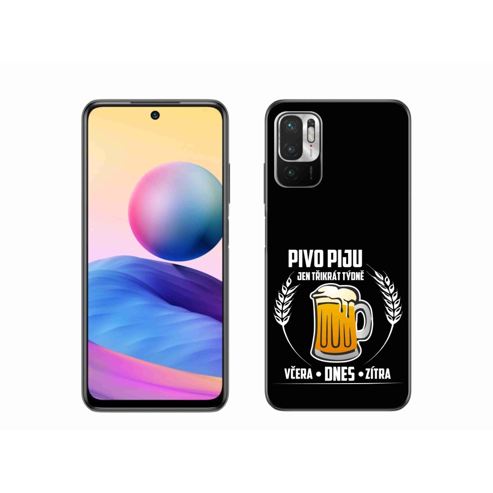 Gélový kryt mmCase na Xiaomi Poco M3 Pro/5G - pivný motív čierne pozadie