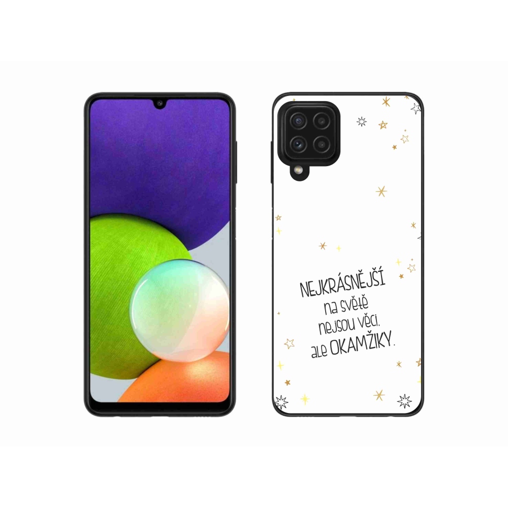 Gélový kryt mmCase na Samsung Galaxy A22 4G - citát 4 biele pozadie