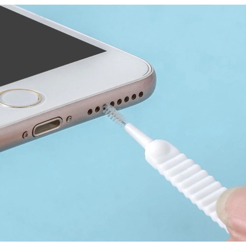 Sada čistiacich kefiek na telefón / sprchové hlavice (10ks) - biele