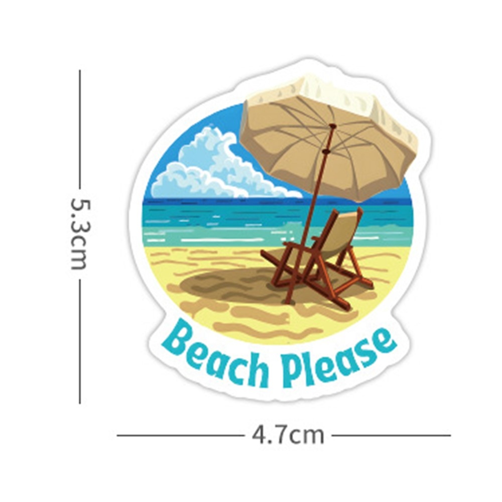 Súprava letných samolepiek (120 ks) - plážové motívy