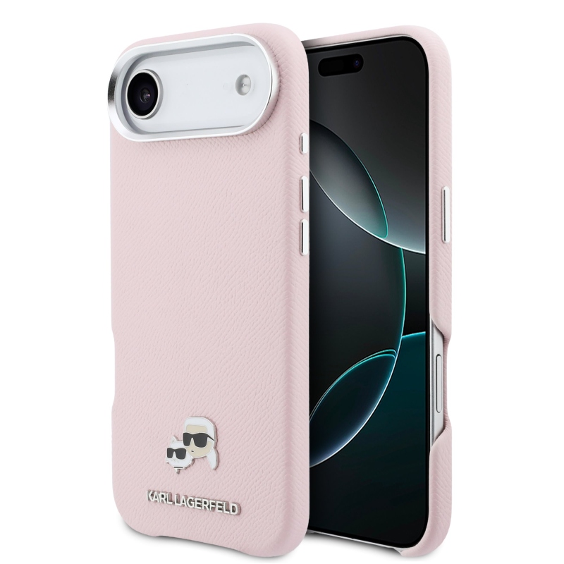 Karl Lagerfeld PU Karl and Choupette Heads Pins MagSafe zadný kryt pre iPhone Air ružový