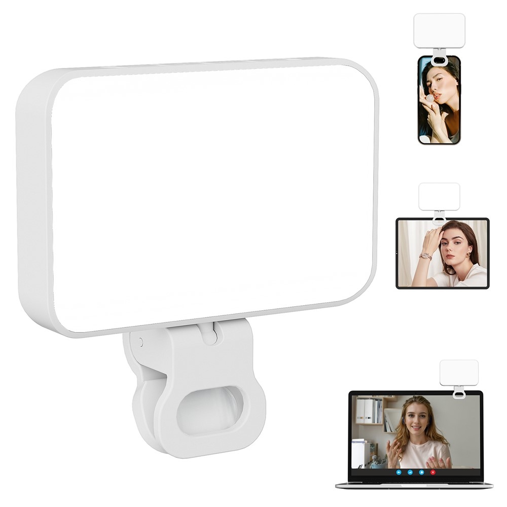 D prisvetľovacie svetlo na mobil s klipom - biele