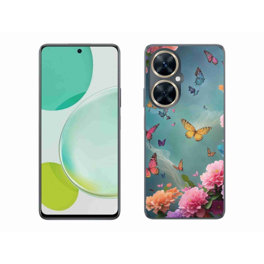 Gélový kryt mmCase na Huawei Nova 11i - farebné kvety a motýle